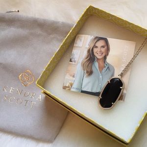 Kendra Scott Black + Gold Rae Pendant Necklace